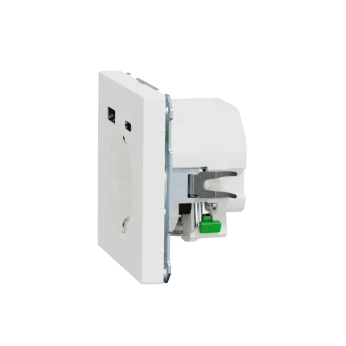 Розетка с заземлением и USB тип A+C, белый матовый, Merten MTN2367-6037