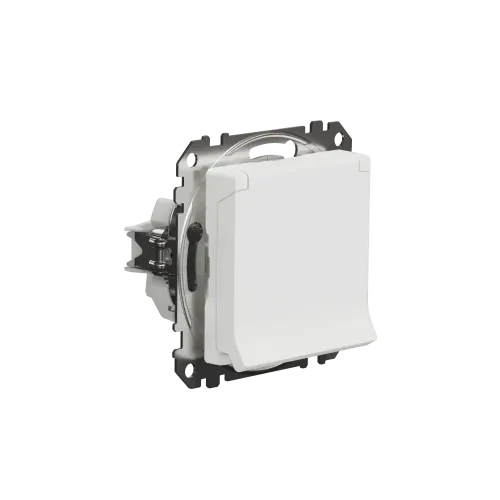 Розетка электрическая с крышкой, белый, Sedna Design SDD111024