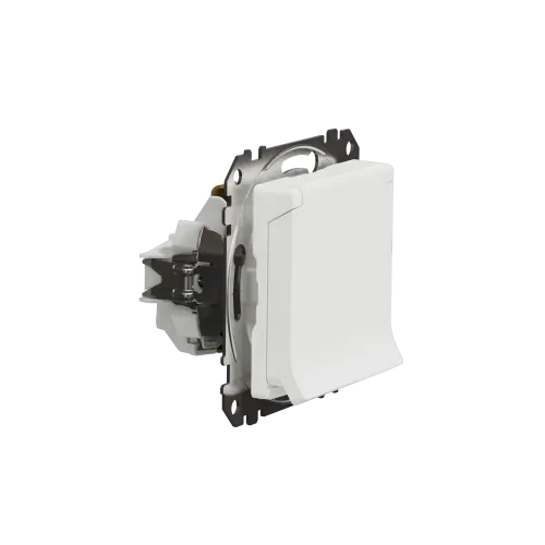 Розетка электрическая с крышкой, белый, Sedna Design SDD111024