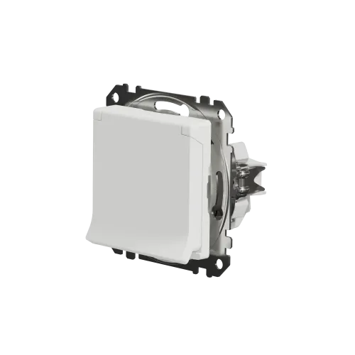 Розетка электрическая с крышкой, белый, Sedna Design SDD111024