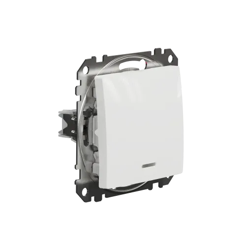 Выключатель с подсветкой 1 клавишный, белый, Sedna Design SDD111101L