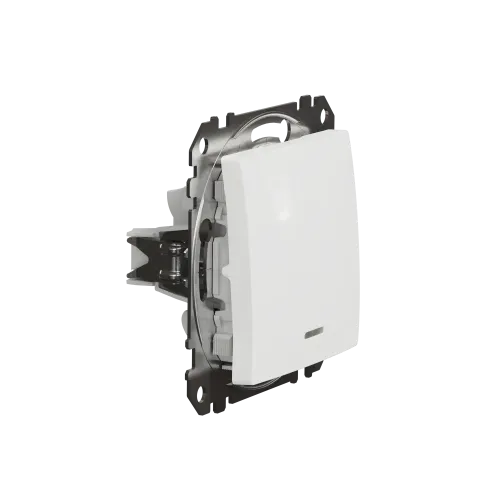 Выключатель с подсветкой 1 клавишный, белый, Sedna Design SDD111101L