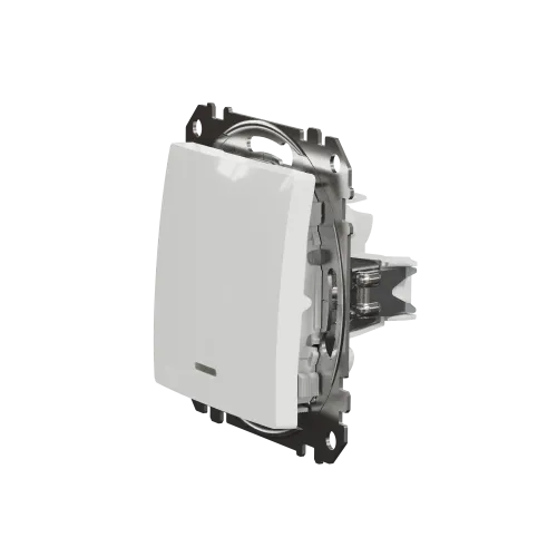 Выключатель с подсветкой 1 клавишный, белый, Sedna Design SDD111101L