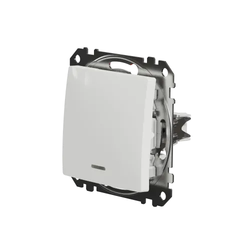Выключатель с подсветкой 1 клавишный, белый, Sedna Design SDD111101L