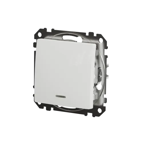 Выключатель с подсветкой 1 клавишный, белый, Sedna Design SDD111101L