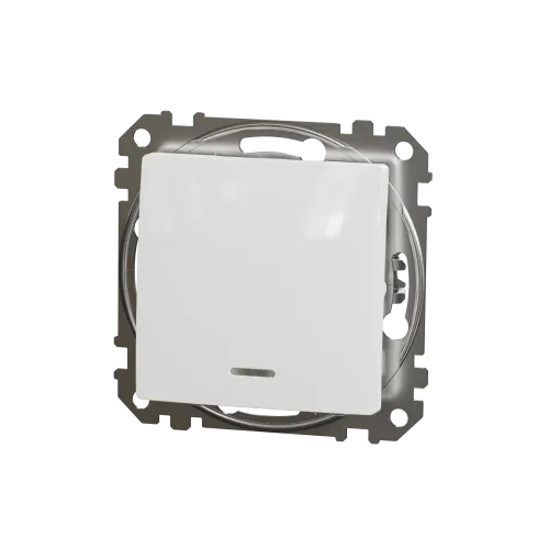 Выключатель с подсветкой 1 клавишный, белый, Sedna Design SDD111101L