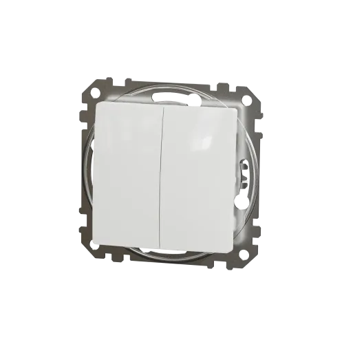 Выключатель 2 клавишный, белый, Sedna Design SDD111105