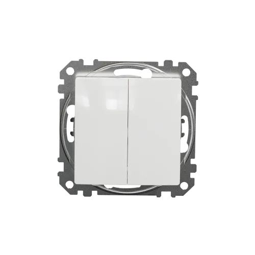 Выключатель 2 клавишный, белый, Sedna Design SDD111105