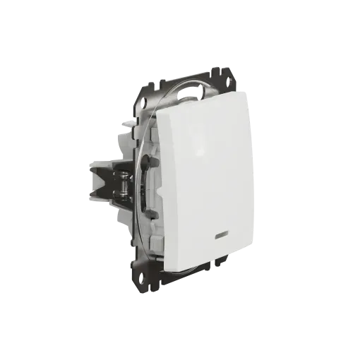 Выключатель перекрестный с подсветкой, белый, Sedna Design SDD111107L
