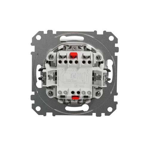 Выключатель перекрестный с подсветкой, белый, Sedna Design SDD111107L