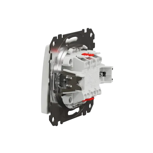 Выключатель перекрестный с подсветкой, белый, Sedna Design SDD111107L