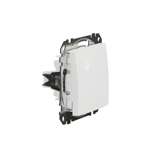 Выключатель проходной 2 клавишный, белый, Sedna Design SDD111108