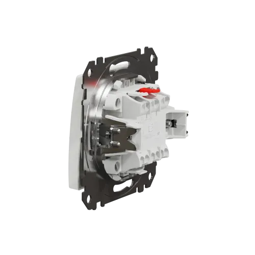 Кнопка проходная 1 клавишная, белый, Sedna Design SDD111116