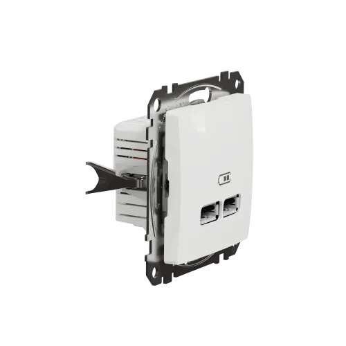 Розетка USB тип A+A, белый, Sedna Design SDD111401