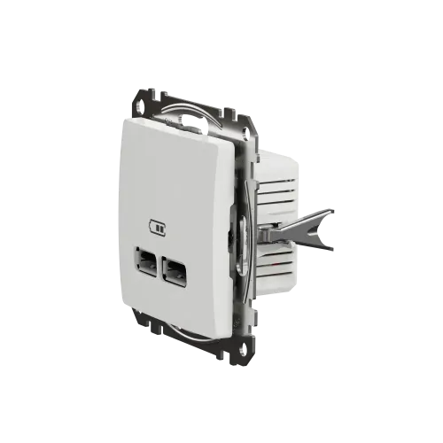 Розетка USB тип A+A, белый, Sedna Design SDD111401