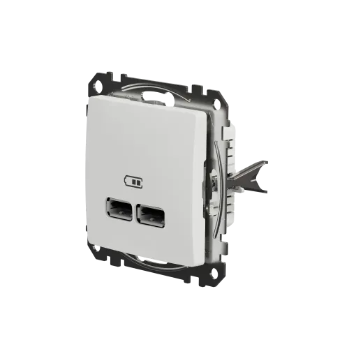 Розетка USB тип A+A, белый, Sedna Design SDD111401