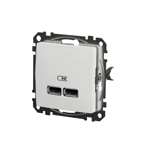 Розетка USB тип A+A, белый, Sedna Design SDD111401