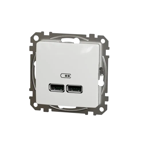 Розетка USB тип A+A, белый, Sedna Design SDD111401