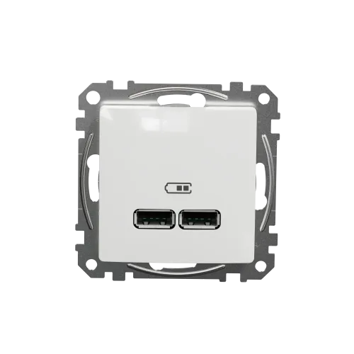 Розетка USB тип A+A, белый, Sedna Design SDD111401