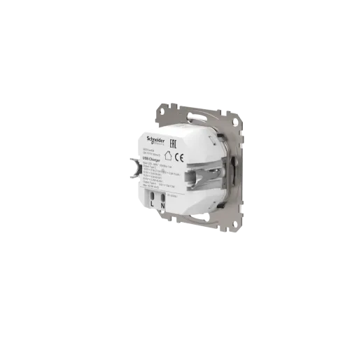 Розетка USB тип A+C 3A, 45W, белый, Sedna Design SDD111404