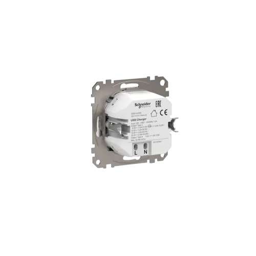 Розетка USB тип A+C 3A, 45W, белый, Sedna Design SDD111404