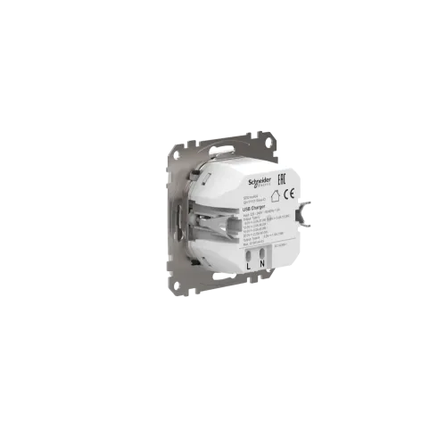 Розетка USB тип A+C 3A, 45W, белый, Sedna Design SDD111404