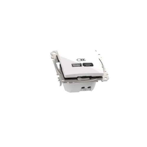 Розетка USB тип A+C 3A, 45W, белый, Sedna Design SDD111404