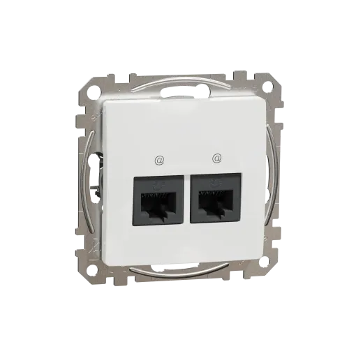 Компьютерная розетка двойная 2 х RJ45 кат. 5е UTP, белый, Sedna Design SDD111452