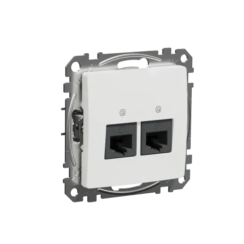 Компьютерная розетка двойная 2 х RJ45 кат. 5е UTP, белый, Sedna Design SDD111452