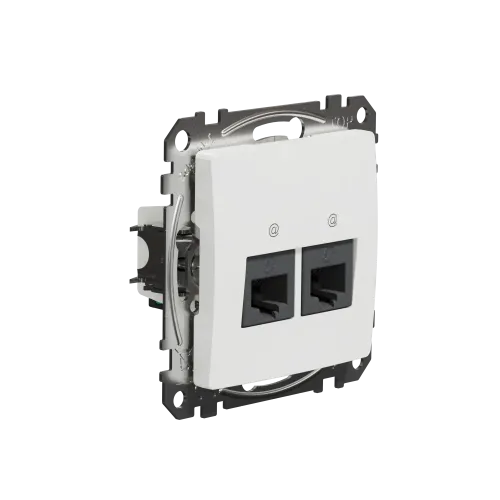 Компьютерная розетка двойная 2 х RJ45 кат. 5е UTP, белый, Sedna Design SDD111452