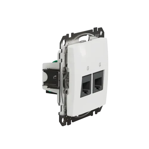Компьютерная розетка двойная 2 х RJ45 кат. 5е UTP, белый, Sedna Design SDD111452