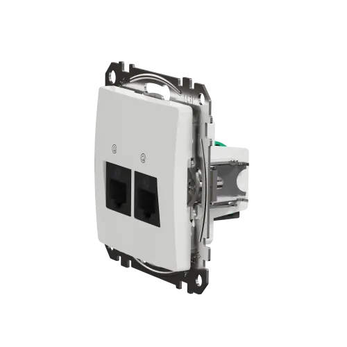 Компьютерная розетка двойная 2 х RJ45 кат. 5е UTP, белый, Sedna Design SDD111452