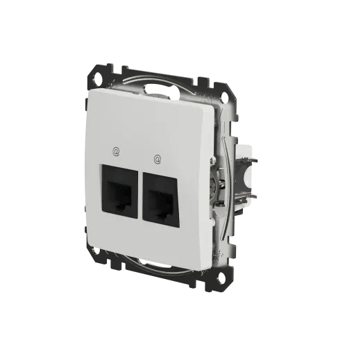 Компьютерная розетка двойная 2 х RJ45 кат. 5е UTP, белый, Sedna Design SDD111452