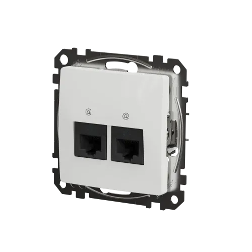 Компьютерная розетка двойная 2 х RJ45 кат. 5е UTP, белый, Sedna Design SDD111452