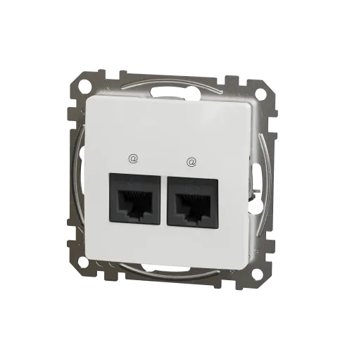 Компьютерная розетка двойная 2 х RJ45 кат. 5е UTP, белый, Sedna Design SDD111452