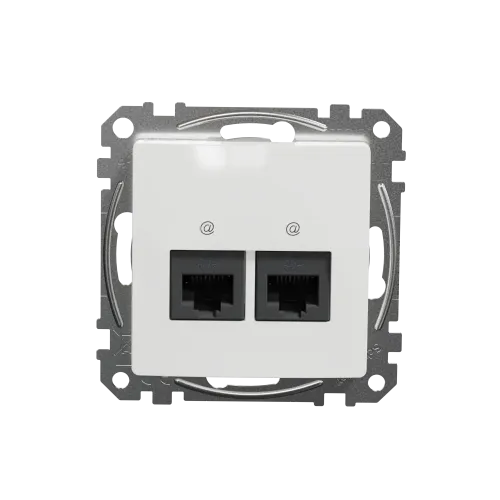 Компьютерная розетка двойная 2 х RJ45 кат. 5е UTP, белый, Sedna Design SDD111452