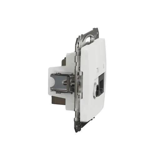 Розетка телевизионная и компьютерная TV+RJ45 кат. 6 UTP, белый, Sedna Design SDD111469T
