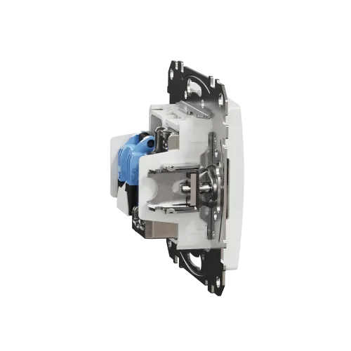 Розетка телевизионная и компьютерная TV+RJ45 кат. 6 UTP, белый, Sedna Design SDD111469T