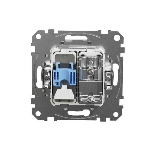 Розетка телевизионная и компьютерная TV+RJ45 кат. 6 UTP, белый, Sedna Design SDD111469T