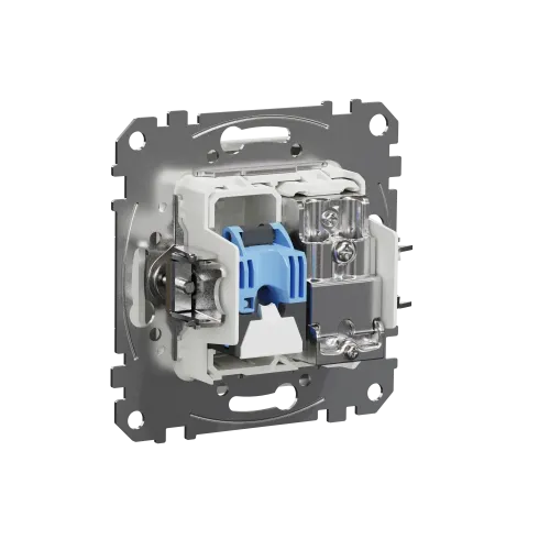 Розетка телевизионная и компьютерная TV+RJ45 кат. 6 UTP, белый, Sedna Design SDD111469T