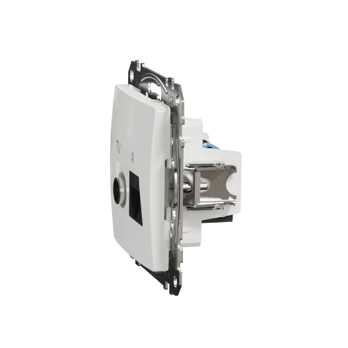 Розетка телевизионная и компьютерная TV+RJ45 кат. 6 UTP, белый, Sedna Design SDD111469T