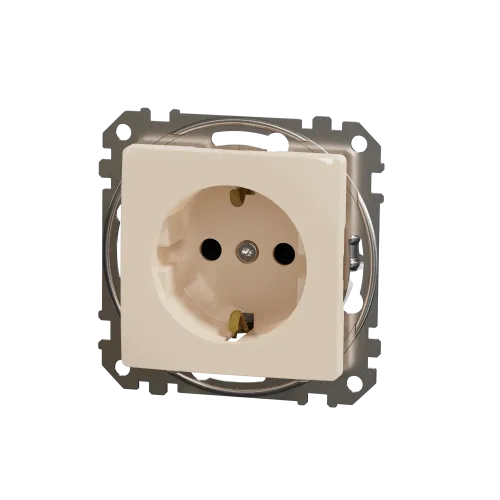 Розетка электрическая, бежевый, Sedna Design SDD112022