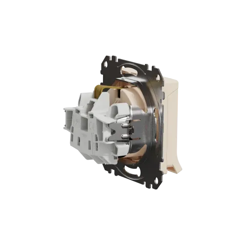 Розетка электрическая с крышкой, бежевый, Sedna Design SDD112024