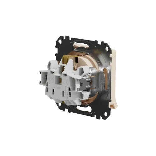 Розетка электрическая с крышкой, бежевый, Sedna Design SDD112024