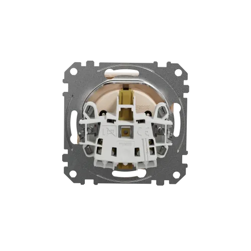 Розетка электрическая с крышкой, бежевый, Sedna Design SDD112024