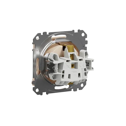 Розетка электрическая с крышкой, бежевый, Sedna Design SDD112024