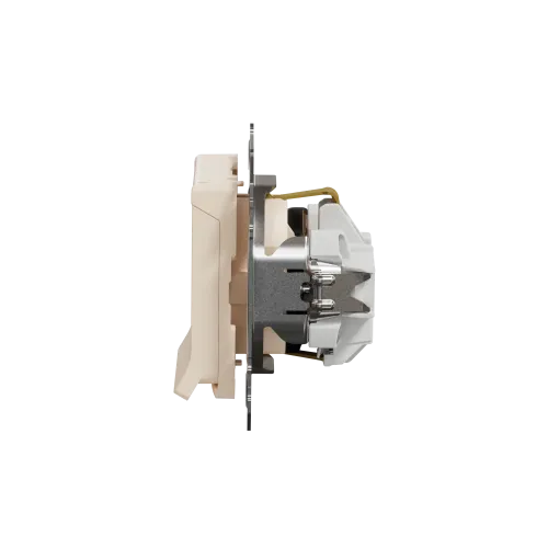 Розетка электрическая с крышкой, бежевый, Sedna Design SDD112024