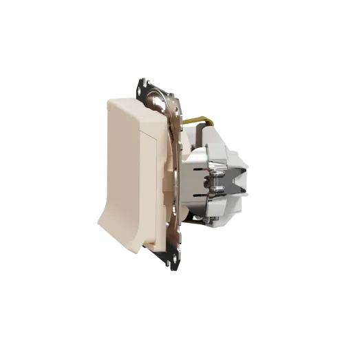 Розетка электрическая с крышкой, бежевый, Sedna Design SDD112024