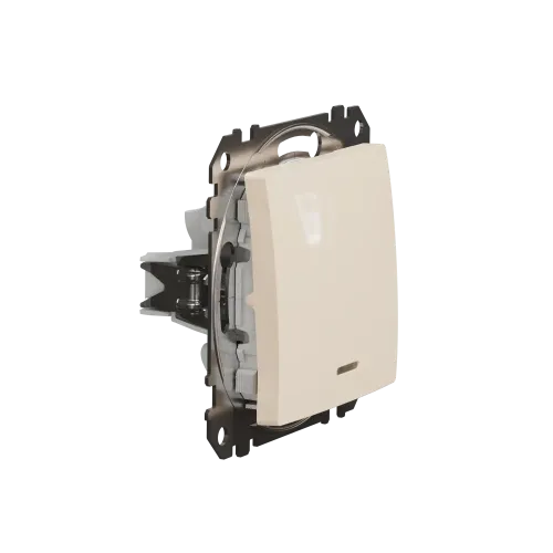 Выключатель с подсветкой 1 клавишный, бежевый, Sedna Design SDD112101L
