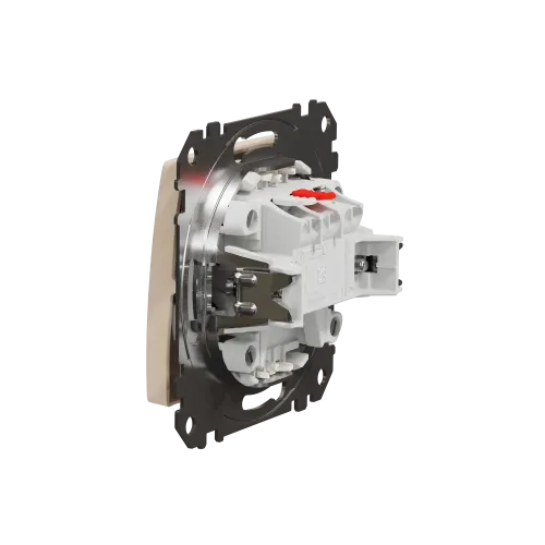 Выключатель с подсветкой 1 клавишный, бежевый, Sedna Design SDD112101L